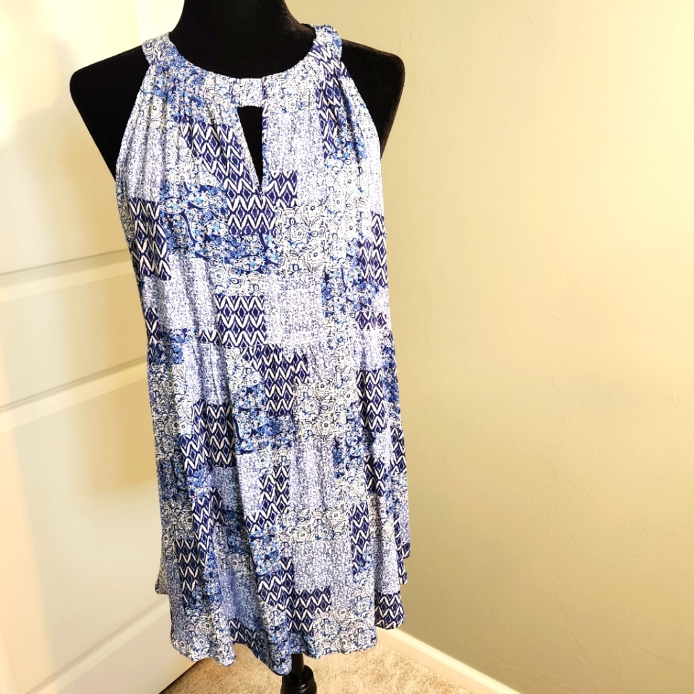 😀  3 For $15 Jane and Delancey Blue and White Halter Sundress/Tunic.